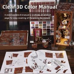 DIY Book Nook Kit, Miniature Dollhouse Booknook Kit, 3D Wooden Puzzle Bookend Bo