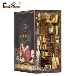 DIY Book Nook Kit Miniature Dollhouse Booknook with Touch Light Model Building