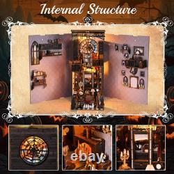 DIY Book Nook Kit, Miniature House Dollhouse Kit for Adult and Teens