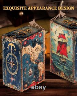 DIY Book Nook Kit Pirate 3D Wooden Miniature Puzzles with LED Light Dollhou