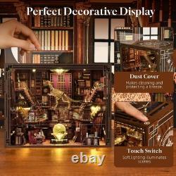 DIY Book Nook Library Kit, Miniature Dollhouse Booknook Kit, 3D Wooden Puzzle Bo