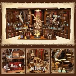 DIY Book Nook Library Kit, Miniature Dollhouse Booknook Kit, 3D Wooden Puzzle Bo