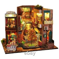 DIY Chinese Street Scene Dollhouse Kit, Collectible Miniature Building Toy Decor