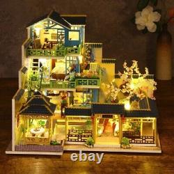 DIY Chinese Style Big Wooden Dollhouse Kit with Furniture, Collectible Toy Gift