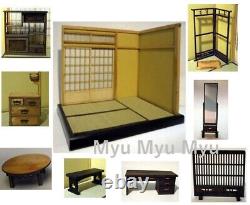 DIY Dollhouse Kit Japanese Corner Room with 8 Furniture Wood Miniature Model