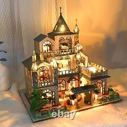DIY Dollhouse Miniature Kit with Furniture, 3D Wooden Miniature House, 124