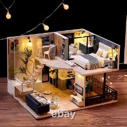 DIY Dollhouse Miniature with Furniture DIY Wooden Dollhouse Kit Plus Dust Proof