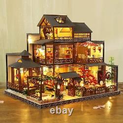 DIY Dollhouse Miniature with Wooden Furniture DIY Dollhouse Kit Big Japanese