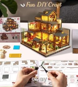 DIY Dollhouse Miniature with Wooden Furniture, DIY Dollhouse Kit Big Japanese