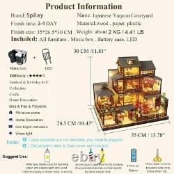 DIY Dollhouse Miniature with Wooden Furniture, DIY Dollhouse Kit Big Japanese