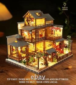 DIY Dollhouse Miniature with Wooden Furniture, DIY Dollhouse Kit Big Japanese
