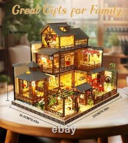 DIY Dollhouse Miniature with Wooden Furniture, DIY Dollhouse Kit Big Japanese
