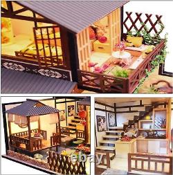 DIY Dollhouse Miniature with Wooden Furniture Kit Handmade Mini Japanese Home