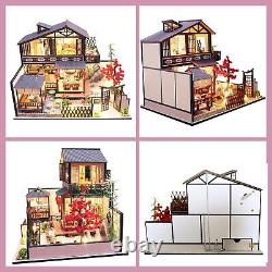 DIY Dollhouse Miniature with Wooden Furniture Kit Handmade Mini Japanese Home