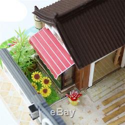 DIY Dollhouse Oriental Chinese Miniature Doll House Furniture Kit LED Lights