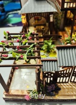 DIY Dollhouse kit already assembled oriental garden with house