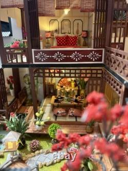 DIY Dollhouse kit already assembled oriental garden with house