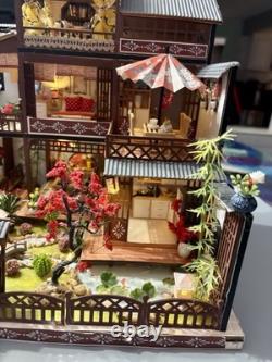 DIY Dollhouse kit already assembled oriental garden with house