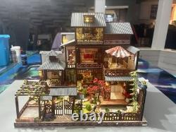 DIY Dollhouse kit already assembled oriental garden with house