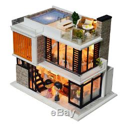 DIY Dolls House Kit Wooden Dollhouse with Furniture LED Lights Florence Town