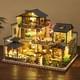 DIY Forest Garden Toy Model House 3D Wooden Puzzle Dollhouse for Adult Xmas Gift