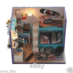 DIY Handcraft Miniature Project Kit My Little Boys Bedroom Wooden Dolls House