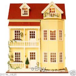 DIY Handcraft Miniature Project Kit Wooden Dolls House LED Lights Music Villa