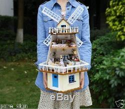 DIY Handcraft Miniature Project Kit Wooden Dolls House The Windmill Fantasy