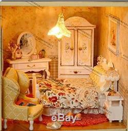 DIY Hobby Wooden Dolls House Handcraft Miniature Kit Large Villa & 200 Furniture