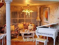 DIY Hobby Wooden Dolls House Handcraft Miniature Kit Large Villa & 200 Furniture