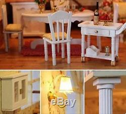 DIY Hobby Wooden Dolls House Handcraft Miniature Kit Large Villa & 200 Furniture