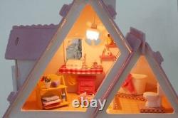 DIY Large Wooden House Kids Doll Kit Play Dollhouse Miniatures Furniture Collect