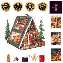 DIY Miniature A-Frame Cabin Kit 3D Wooden Puzzle with Openable Skylight