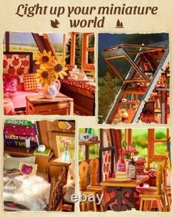 DIY Miniature A-Frame Cabin Kit 3D Wooden Puzzle with Openable Skylight