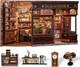 DIY Miniature Book Nook Kit Cafe Dollhouse LED Wooden Bookshelf for Adults