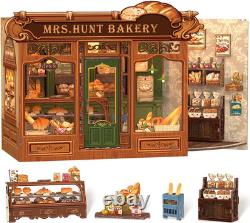 DIY Miniature Book Nook Kit Dollhouse LED Bookshelf Insert Bookend for Adults