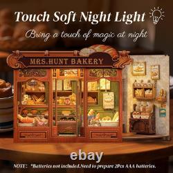 DIY Miniature Book Nook Kit Dollhouse LED Bookshelf Insert Bookend for Adults