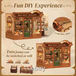 DIY Miniature Book Nook Kit Dollhouse LED Bookshelf Insert Bookend for Adults