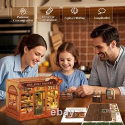 DIY Miniature Book Nook Kit Dollhouse LED Bookshelf Insert Bookend for Adults