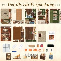 DIY Miniature Book Nook Kit Dollhouse LED Bookshelf Insert Bookend for Adults