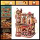 DIY Miniature Coffee Factory Kit 3D Wooden Puzzle with Music Box & LED Lights