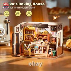 DIY Miniature Doll House Kit, Build Becka'S Bakery Diorama House Building Set wi
