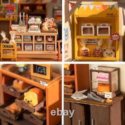 DIY Miniature Doll House Kit, Build Becka'S Bakery Diorama House Building Set wi