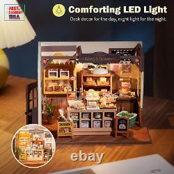 DIY Miniature Doll House Kit, Build Becka'S Bakery Diorama House Building Set wi