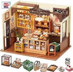 DIY Miniature Doll House Kit, Build Becka'S Bakery Diorama House Building Set wi