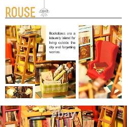 DIY Miniature Dollhouse Greenhouse Building Room Kit Wooden Diorama Book Nook