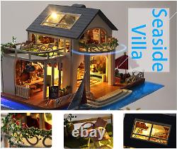 DIY Miniature Dollhouse Kit, DIY Dollhouse Kit Tiny House Wooden Toy Gift with F