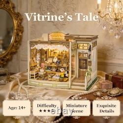 DIY Miniature Dollhouse Kit Jewelry Shop 3D Wooden Puzzle Model with LED Light