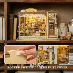 DIY Miniature Dollhouse Kit Jewelry Shop 3D Wooden Puzzle Model with LED Light