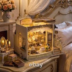 DIY Miniature Dollhouse Kit Jewelry Shop 3D Wooden Puzzle Model with LED Light